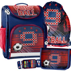 Třídílná školní taška pro prvňáčky s motivem fotbalového míče