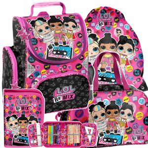Trojčasťová školní taška s LOL panenkami