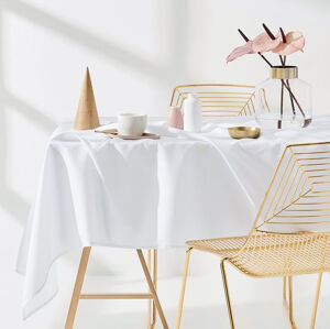 Ubrus na stůl v bíle barvě 140 x 260 cm