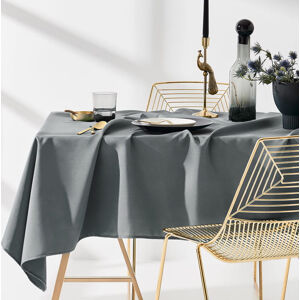 Ubrus na stůl v tmavo šedé barvě bez motivu 140 x 300 cm