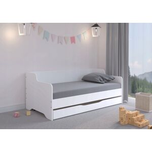 Univerzálne detská posteľ 2v1 160 x 80 cm v luxusnej bielej farbe