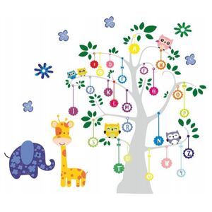 Úžasná nálepka na zeď pro děti abeceda na stromě