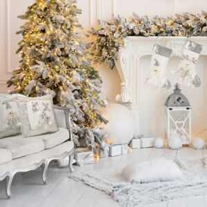 Vianočná dekoračná béžová čižmy s aplikáciou snehuliaka