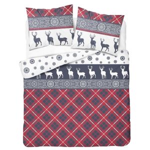 Vianočné bavlnené posteĺné obliečky so severským motívom sobov