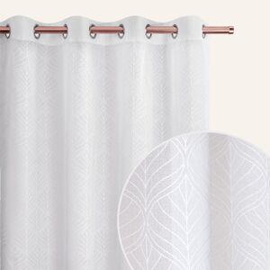 Záclona La Rossa bílá se stříbrnými průchodkami 140 x 230 cm