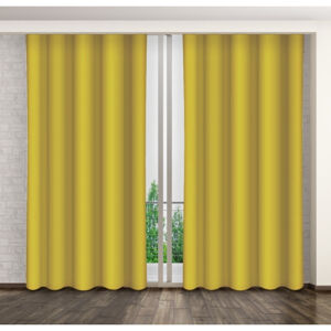 Zářivý žlutý dekorační závěs do ložnice